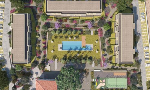 Aerial view from de resort